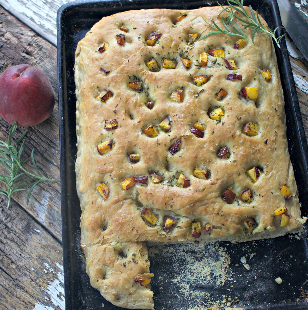 Peach Rosemary Focaccia the Comfort Food of Summer