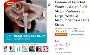 Amazon.ca: Command Assorted Water-resistant Refill Strips $5.20 (Was $15.75, Save 67%)