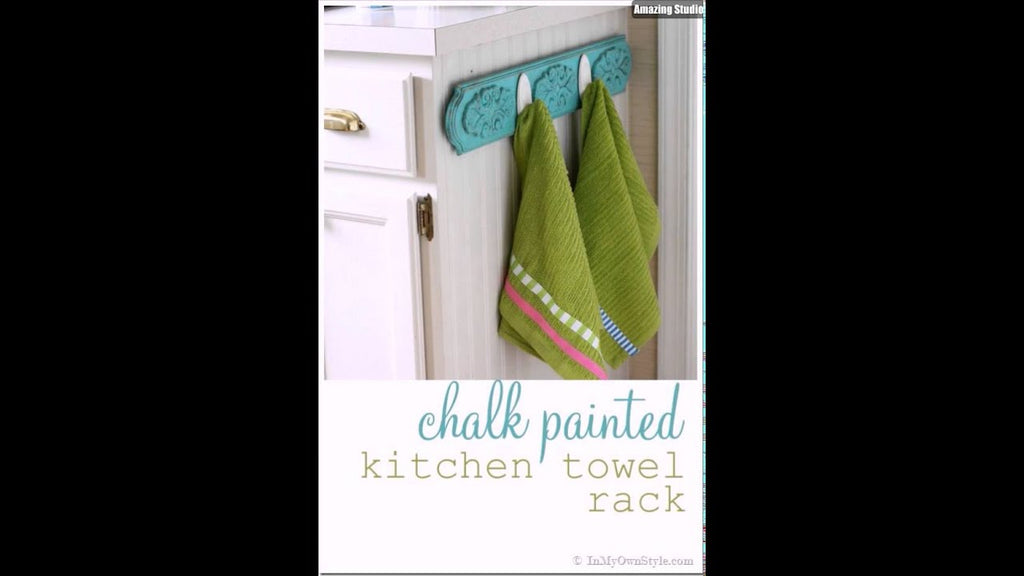 Chalk Painted Kitchen Dish Towel Rack