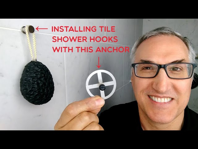 TileWare hooks are part of a versatile and total shower organization solution for tiled showers