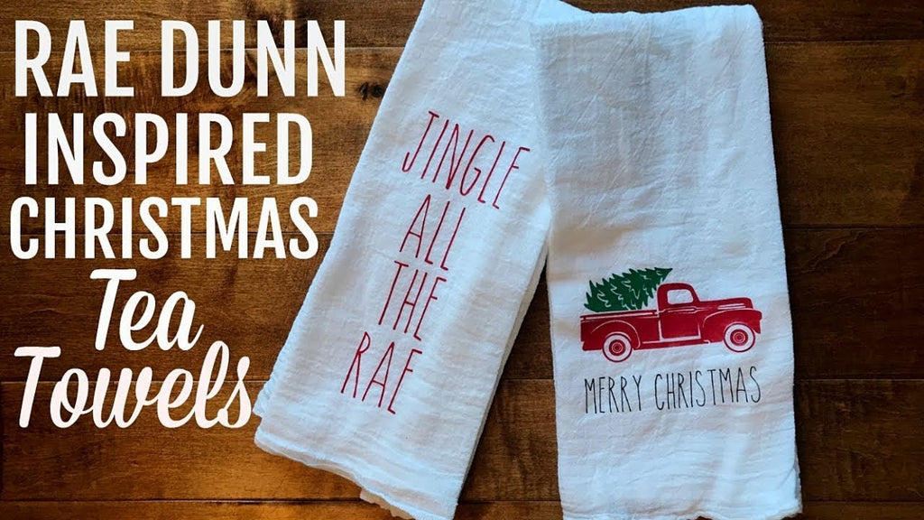 Today I'm sharing how I made my Rae Dunn inspired Christmas tea towels/flour sack towels