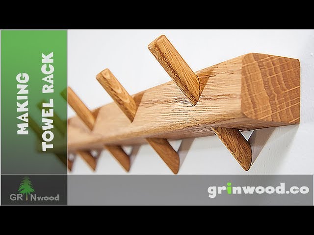 This video is about making an oak towel rack with wooden hooks and hiden mounting screws