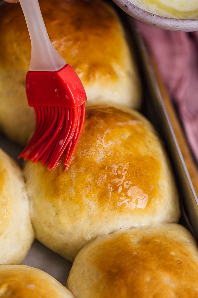These super soft, warm Homemade Dinner Rolls are out of this world! They are so fluffy and buttery! Believe it or not, it is so simple to make these