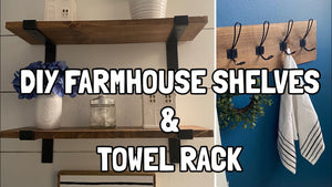 DIY FARMHOUSE SHELVES | DIY FARMHOUSE TOWEL RACK HOOKS | UNDER $15 by Jasmine Picott (7 months ago)