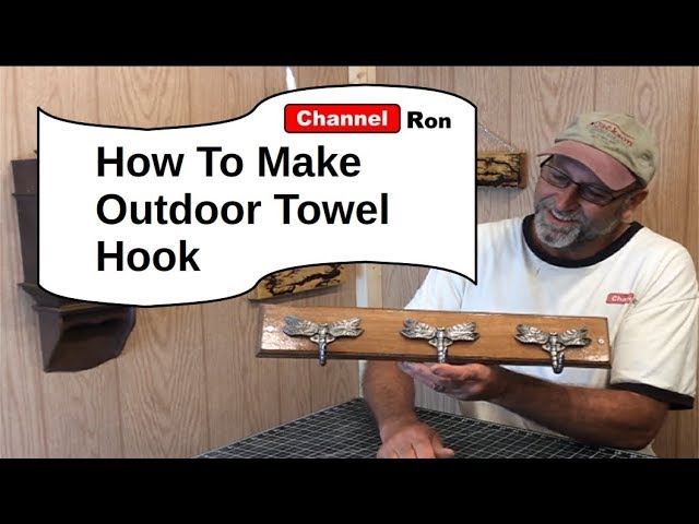 How To Make Outdoor Towel Hook: Found some dragonfly Hooks at lowes and made a nice little towel rack for the hot tub