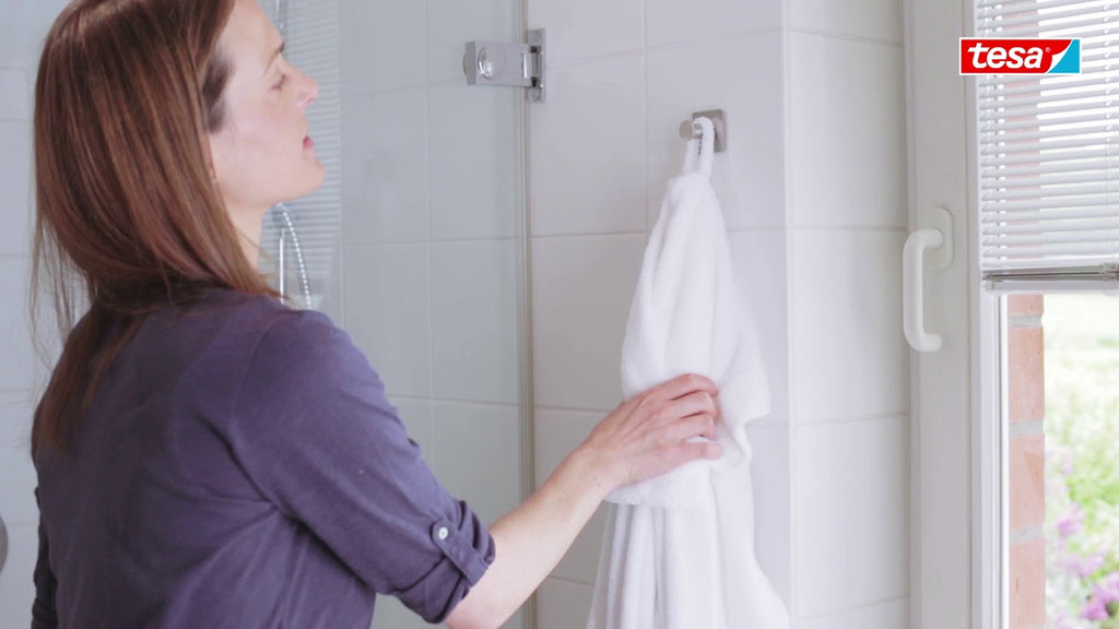 tesa® Powerbutton Classic Single Square - towel hook, bathroom hook, robe hook … self-adhesive! by tesa SE (3 years ago)