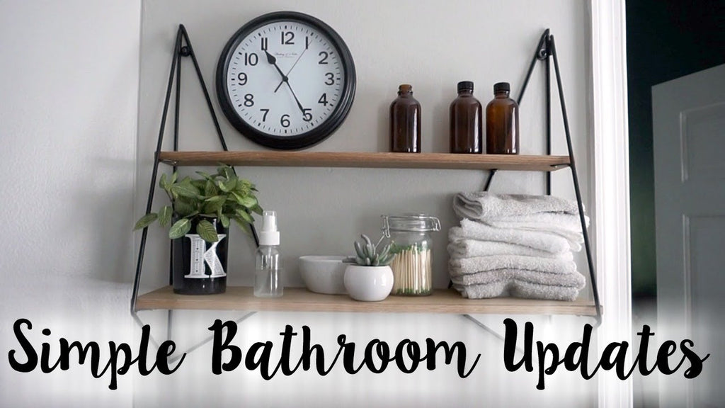 Simple Bathroom Makeover: Paint, Shelves, Towel Hooks by Living Even Keeled (1 year ago)