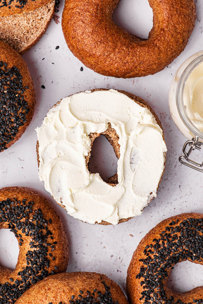 100% Whole Wheat Sourdough Bagels