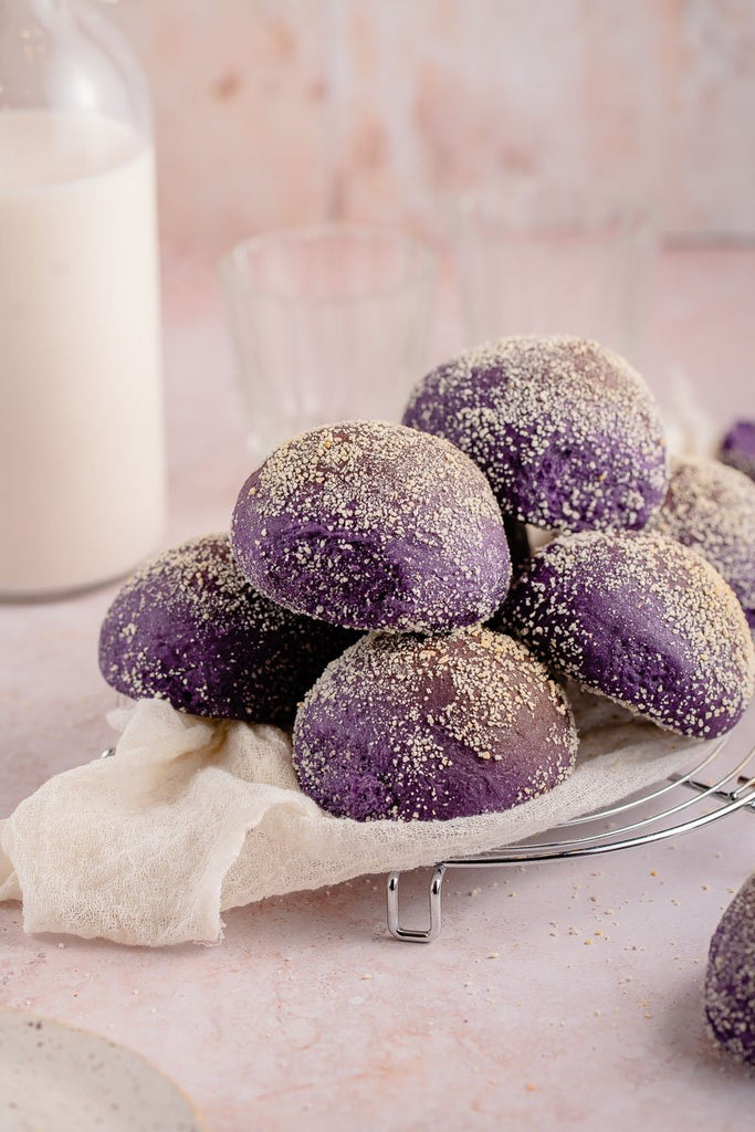 Fluffy Ube Pandesal (Filipino Purple Yam Bread Rolls)