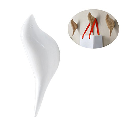 Kxtffeect 2 Pack 3D Resin Stereoscopic Bird Wall Hook, Home Accessories Wall Decoration Kitchen Towel Coat Robe Hook Wall Hooks For Bathroom,Bedroom (White)