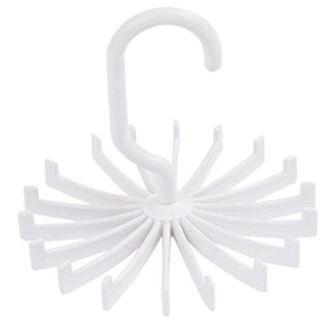 HENGSONG 2Pack 360 Degree Rotating Tie Rack Belt Scarf Hanger Holder Organizer Storage (White)