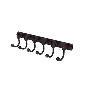 Allied Brass P1020-6 Prestige Skyline Collection 6 Position Tie and Belt Rack Decorative Hook, Antique Bronze