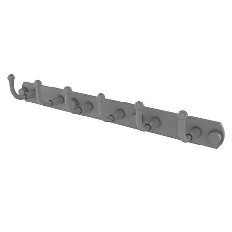 Allied Brass 1020-6 Skyline Collection 6 Position Tie and Belt Rack Decorative Hook, Matte Gray