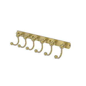 Allied Brass P1020-6-SBR Prestige Skyline Collection 6 Position Tie and Belt Rack, Satin Brass