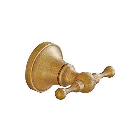 Gold Coat Hooks Brass Double Hook Antique Bathroom Wall Hook Hanger for Towel Bath Robe Hook