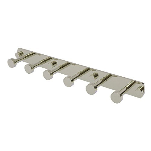 Allied Brass FR-20-6-PNI Fresno Collection 6 Position Tie and Belt Rack, Polished Nickel