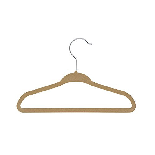 HoneyCanDo 60-Pack Kids Velvet Touch Suit Hangers, tan