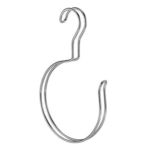 InterDesign Classico Metal Over the Rod Loop Hook, Closet Accessory Organizer for Scarves, Pashminas, Handbags, Belts, Ties in Bedroom, Mudroom, College Dorm, 0.7" x 5.8" x 11.6", Chrome