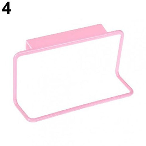 Over Door Tea Towel Rack Bar Hanging Holder Rail Organizer Bathroom Kitchen Hanger - Pink zsjhtc