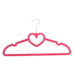 Alightup Premium Quality Flocking Velvet Hangers (Set of 50) - Ultra Thin Anti-Slip Velvet Clothes Suit Hangers - Love Shape - Space Saving Clothes Hangers - Rose Red