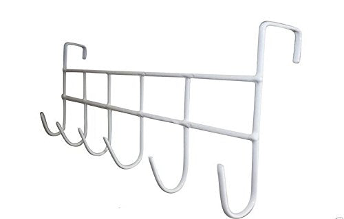 Hooks & Hangers White Over The Door Home Bathroom Coat Towel Hanger Rack 6 Hooks