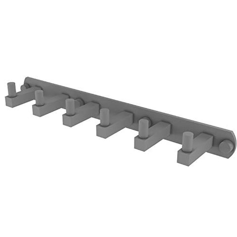 Allied Brass MT-20-6 Montero Collection 6 Position Tie and Belt Rack Decorative Hook, Matte Gray