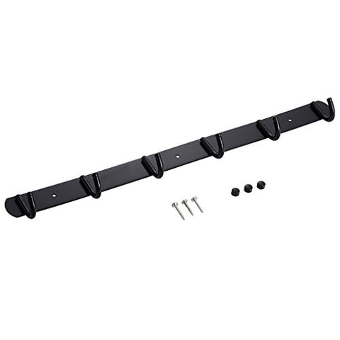 Jili Online Oil Rubbed Bronze Wall Mount Row Coat Clothes Hanger Bath Towel Hook - Black, 6 Hooks