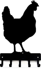 The Metal Peddler Chicken #03 Farm Key Rack - Small 6 inch Wide