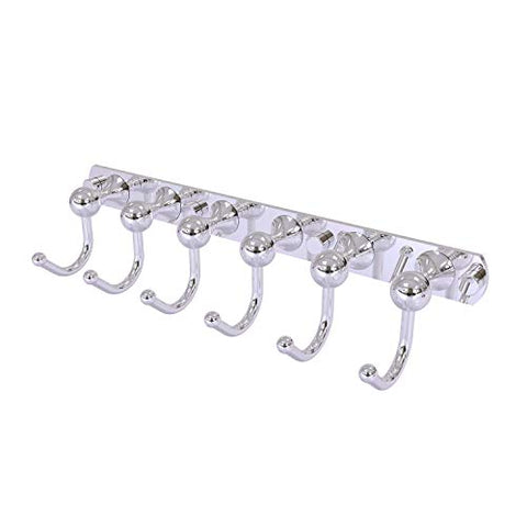 Allied Brass SL-20-6 Shadwell Collection 6 Position Tie and Belt Rack Decorative Hook, Polished Chrome