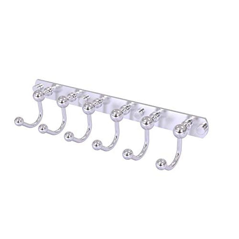 Allied Brass P1020-6 Prestige Skyline Collection 6 Position Tie and Belt Rack Decorative Hook, Satin Chrome