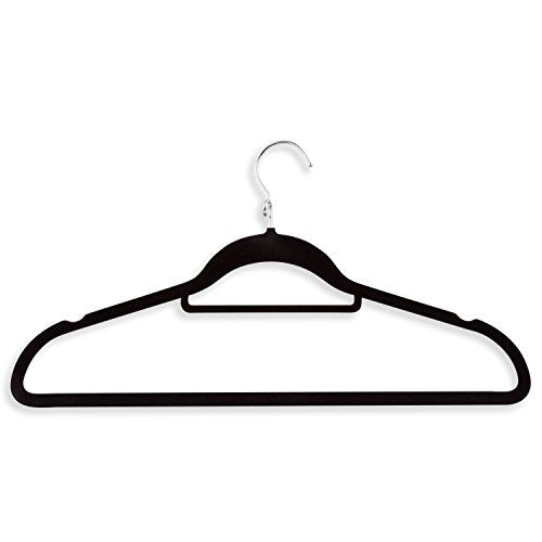 Honey-Can-Do HNG-01091 Velvet Touch Cascading Suit Hanger, 3-Pack, Black