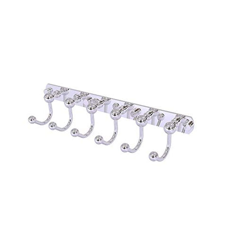 Allied Brass P1020-6 Prestige Skyline Collection 6 Position Tie and Belt Rack Decorative Hook, Polished Chrome