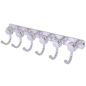 Allied Brass 920T-6 Mercury Collection 6 Position Tie and Belt Rack with Twisted Accent Decorative Hook, Satin Chrome