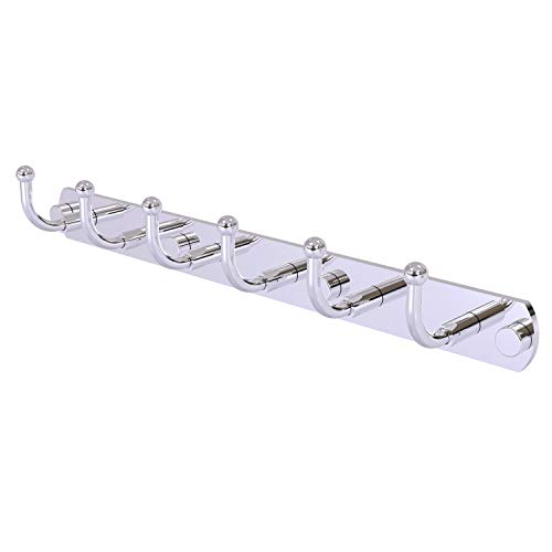 Allied Brass 1020-6 Skyline Collection 6 Position Tie and Belt Rack Decorative Hook, Polished Chrome