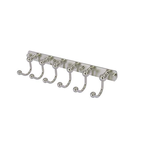 Allied Brass P1020-6 Prestige Skyline Collection 6 Position Tie and Belt Rack Decorative Hook, Satin Nickel