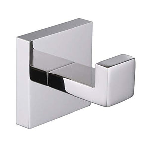 Bath Towel Hook, Angle Simple Solid Metal Bathroom Shower Square Hook Hand Towel Bathrobe Sponges Hanger Kitchen Cabinet Closet Hook Pants and Shirt Holder Polished Chrome, Wall Mounted