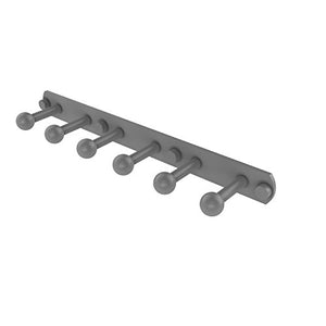 Allied Brass P1000-20-6 Prestige Skyline Collection 6 Position Tie and Belt Rack Decorative Hook, Matte Gray