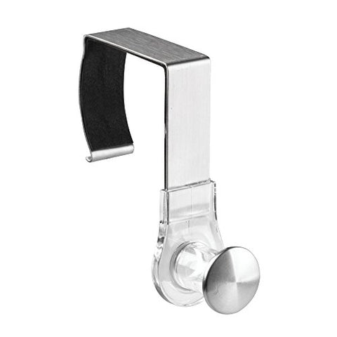 InterDesign InterDesign Forma Over Door Shower Hook – Bathroom Caddy Holder, Clear/Brushed Stainless Steel