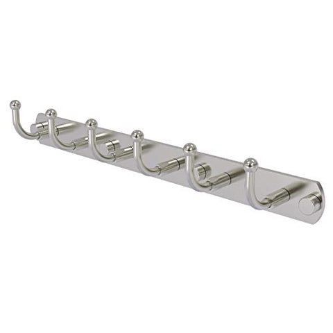 Allied Brass 1020-6 Skyline Collection 6 Position Tie and Belt Rack Decorative Hook, Satin Nickel
