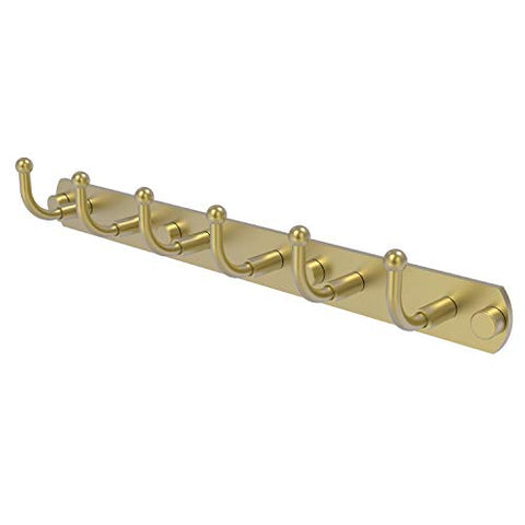 Allied Brass 1020-6 Skyline Collection 6 Position Tie and Belt Rack Decorative Hook, Satin Brass