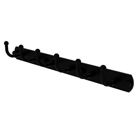 Allied Brass 1020-6 Skyline Collection 6 Position Tie and Belt Rack Decorative Hook, Matte Black