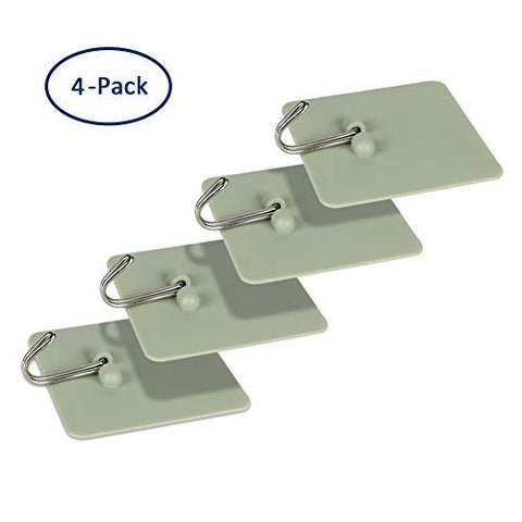 Tearcam Foldable Clothes Hook Hanger, Plastic Coat Rack Hook Holder for Clothes Umbrella Bag Wall/Door Mounted Hanger (4 Pack)