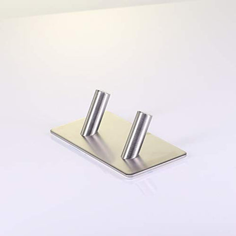 Towel Hook Robe Coat Hook Contemporary Square Style Stainless Steel Self Adhesive, Brushed Finish