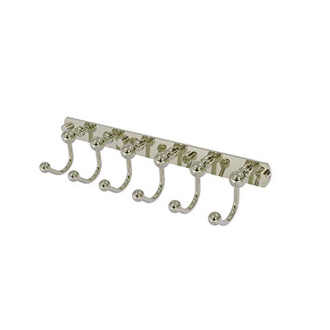 Allied Brass P1020-6 Prestige Skyline Collection 6 Position Tie and Belt Rack Decorative Hook, Polished Nickel