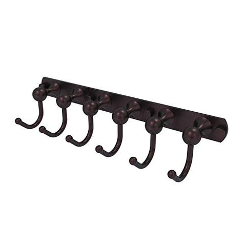 Allied Brass SL-20-6 Shadwell Collection 6 Position Tie and Belt Rack Decorative Hook, Antique Bronze