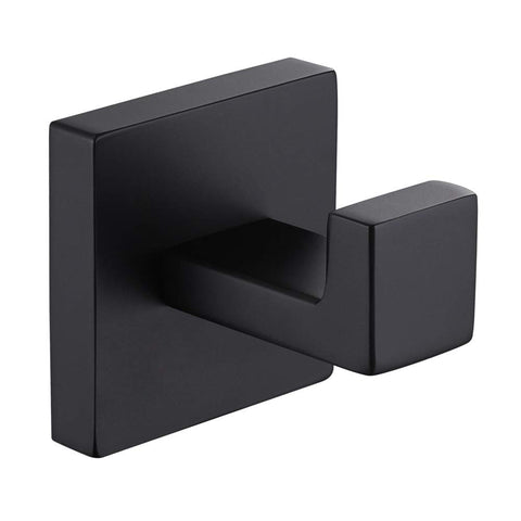 Home Storage Hook, Aomasi SUS304 Stainless Steel Square Robe Towel Hook Utility Clothes Hanger for Bathroom Kitchen Wall Mount, Matte Black