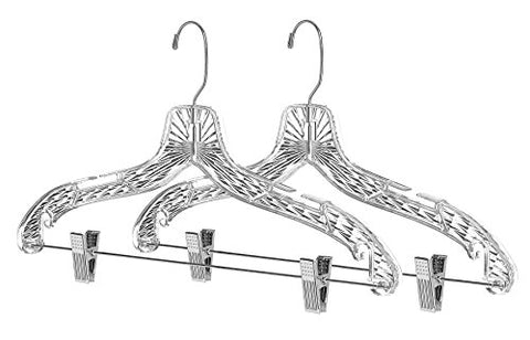 Whitmor Crystal Suit Hangers with Clips S/2