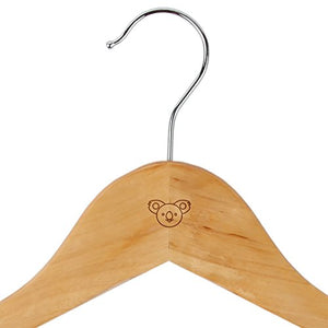 Koala Maple Clothes Hangers - Wooden Suit Hanger - Laser Engraved Design - Wooden Hangers for Dresses, Wedding Gowns, Suits, and Other Special Garments