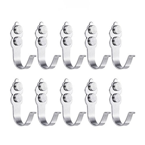 eForwish Stainless Steel Bath Towel Hooks Wall Mounted - Coat Hooks Hat Hooks Single Hooks Backpack Hangers Heavy Duty Hooks (Pack of 10)