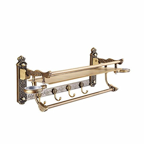 SJQKA Towel rack European Antique Multi-Function Stacks With Bar Belt And Cup Rack With A Row Of Bathrooms,B